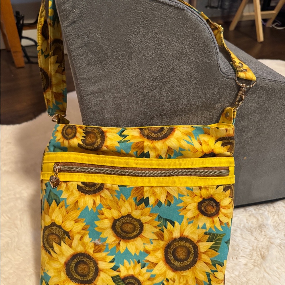 Sunflower Print Crossbody Bag